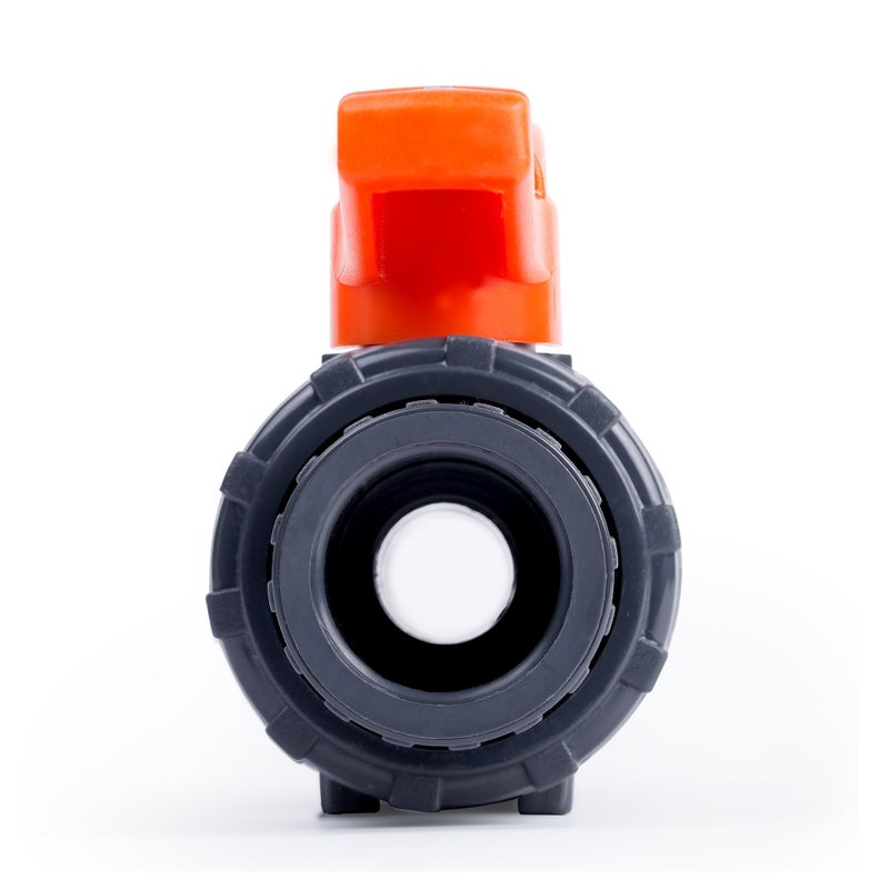 HYDROSEAL Kaplan 1/2" PVC True Union Ball Valve with Full Port, ASTM F1970, EPDM O-Rings and Reversible PTFE Seats, Rated at 200 PSI @73F, Gray, 1/2 inch Socket (1/2") - Image 5